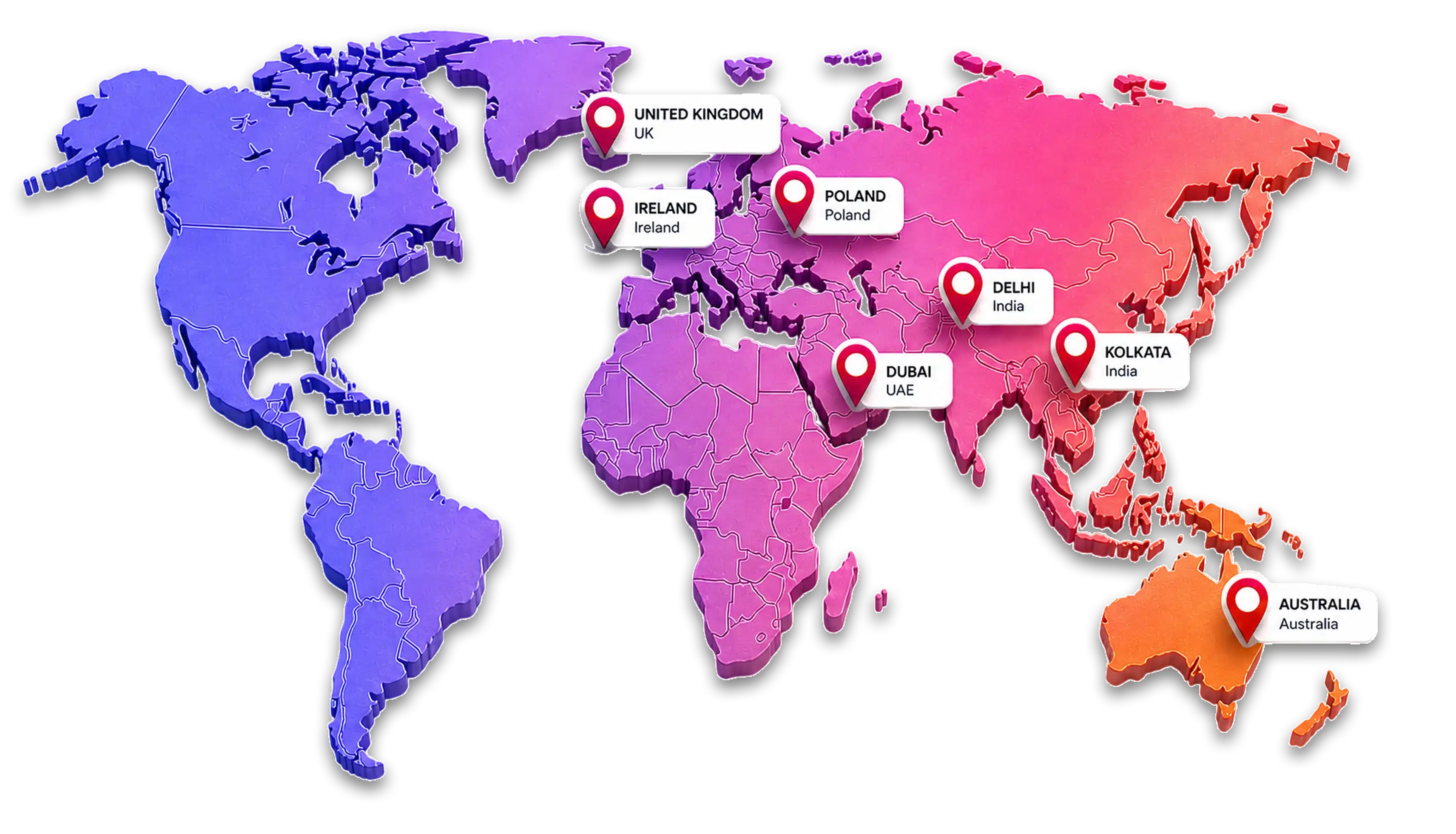 Webtechnomind Global Offices Map